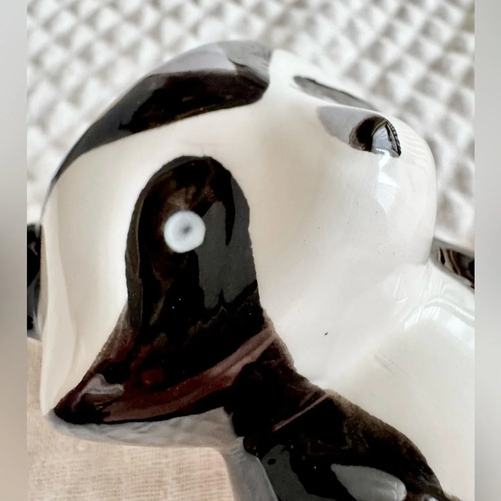 New Ceramic Raccoon Pen Holder Trinket Storage Planter Figurine Decoration 3.25”